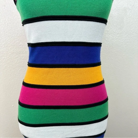 Y2K Wet Seal Striped Bodycon Dress Multicolor Women's Size S - Picture 3 of 13
